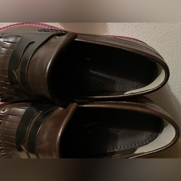 Cole Haan Hawkins Shawl Penny Loafer Size 9.5 Two-Toned Brown Leather/Suede